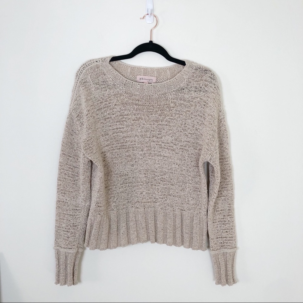 Philosophy Beige Crewneck Sweater